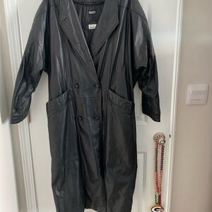 Women's Black Leather Coat